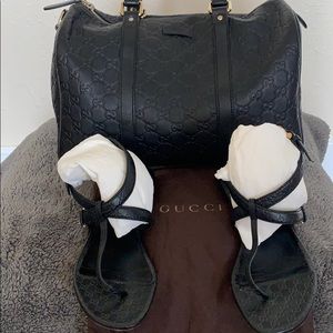 Gucci Micro Guccissima leather sandals.